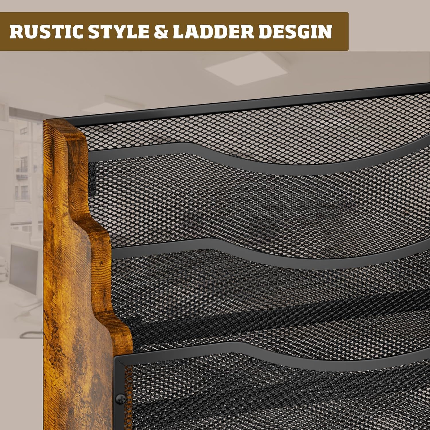 3 Tiers Wood Papper File Organizer