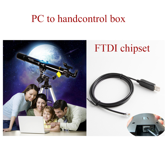 FTDI USB to RJ9 RS232 Serial Hand Control Console Upgrade Cable for Celestron Nexstar Telescope