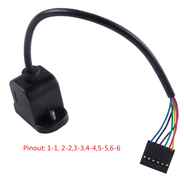 RJ12 6P6C Cable to 6 Pin 0.1" Pitch Debug Terminal Block Adapter 6 Ways Telephony Female Connector Socket Panel Mount Cable