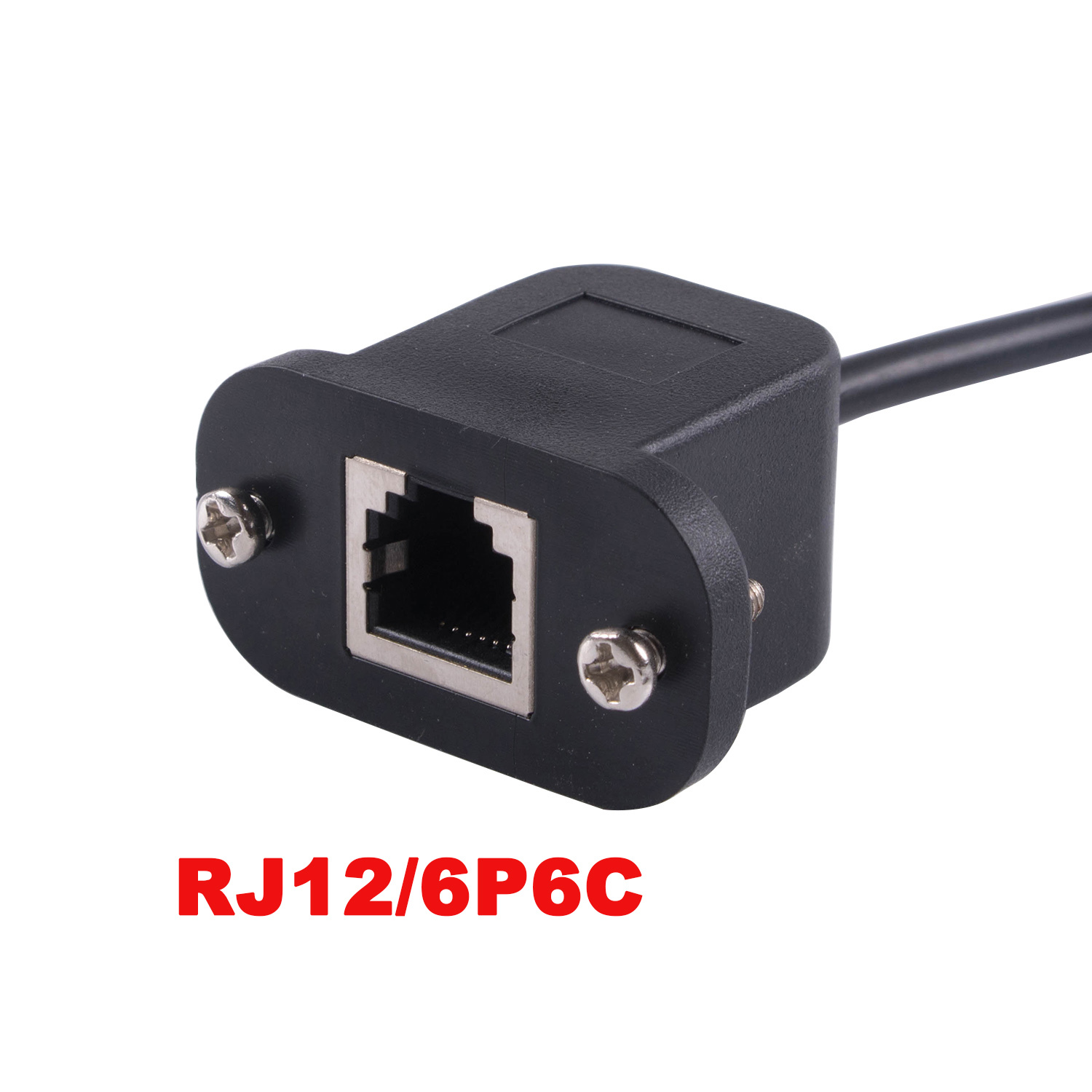 RJ12 6P6C Cable to 6 Pin 0.1" Pitch Debug Terminal Block Adapter 6 Ways Telephony Female Connector Socket Panel Mount Cable