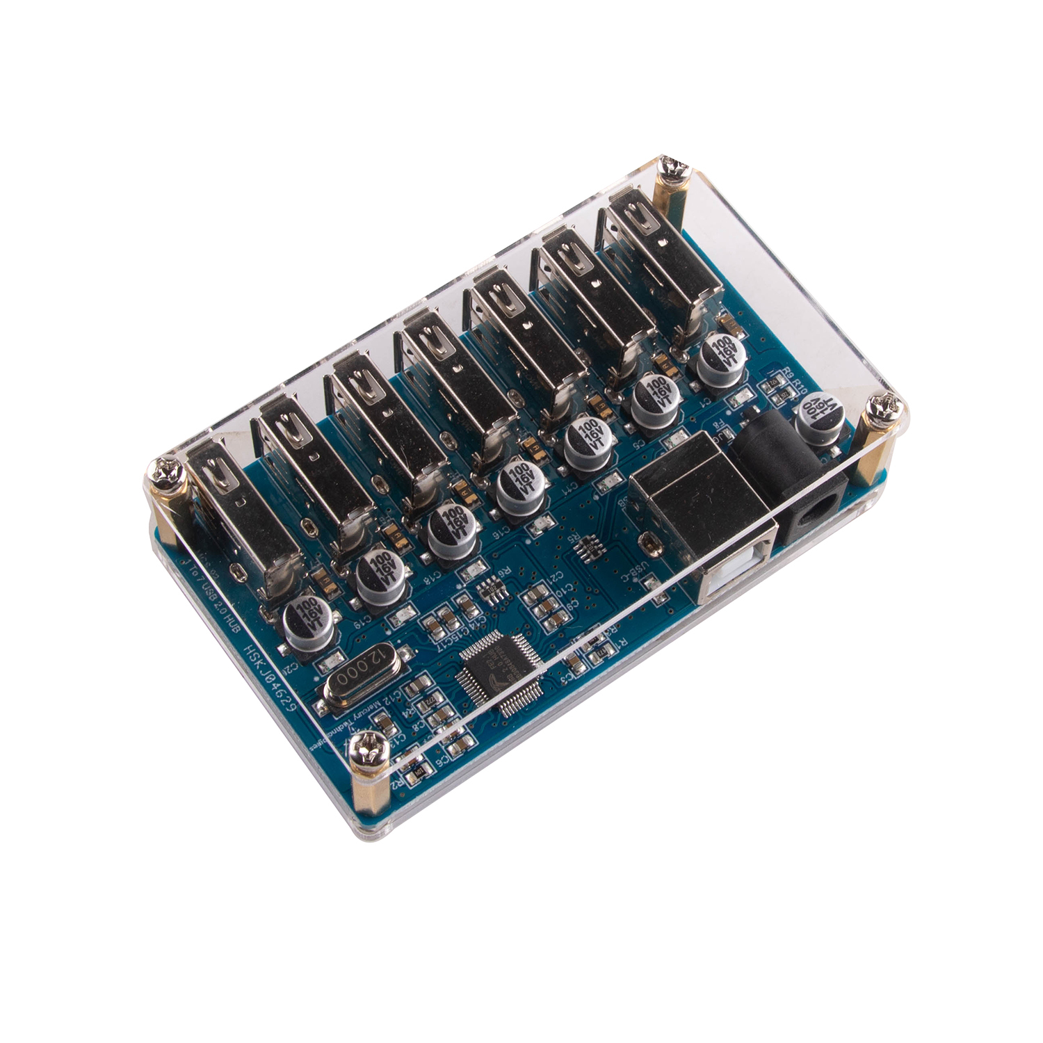USB HUB Splitter 1 to 7-Port Module with 5V Power Supply USB2.0 Expansion