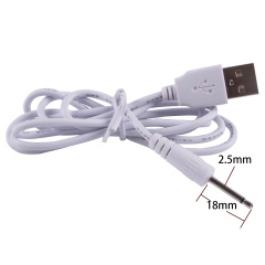 USB to 2.5mm DC Barrel Jack Power Charge Cable with 2 Poles Adapter 18mm for Electronic Device