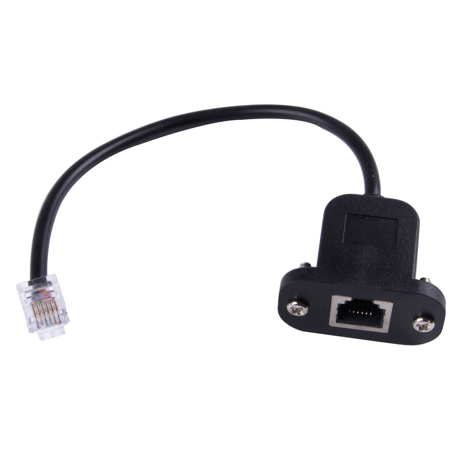 25cm rj12 6p6c telephone female socket to male adapter jumper lan network ethernet bulkhead panel mount extension cable