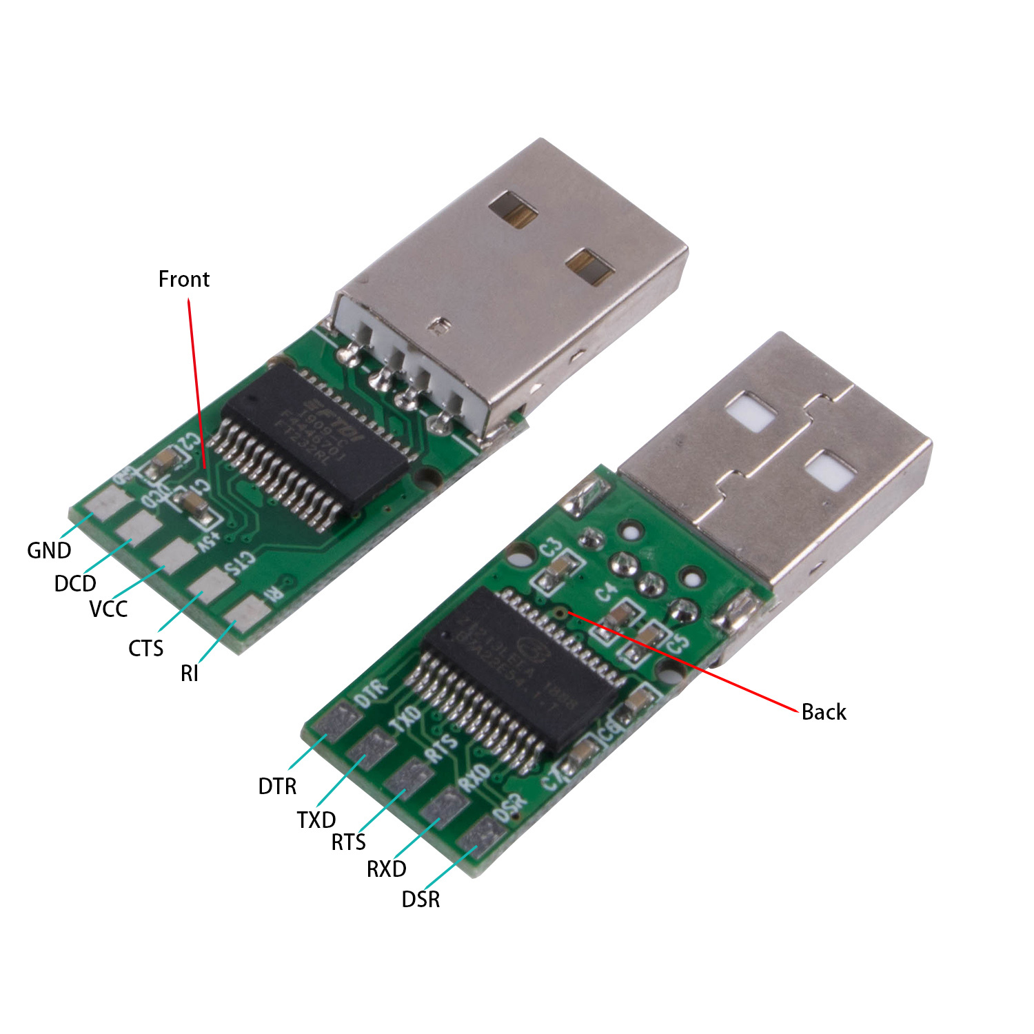 FTDI USB RS232 Serial Converter Module USB Plug Adapter Board FTDI USB PCB Serial Converter Module Connector Support Win10 Win11