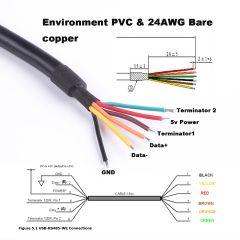 FTDI FT232RL USB TO RS485 6 CORE 6P WE CONVERTER SERIAL COMMUNICATION CABLE COMPATIBLE USB-RS485-WE-1800-BT GND DATA A+ B- 120R