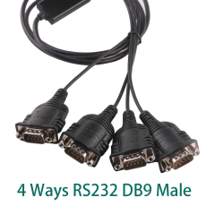 FTDI FT232RL USB to 4 Channels DB9 Male RS232 Serial Male Converter Programming Cable