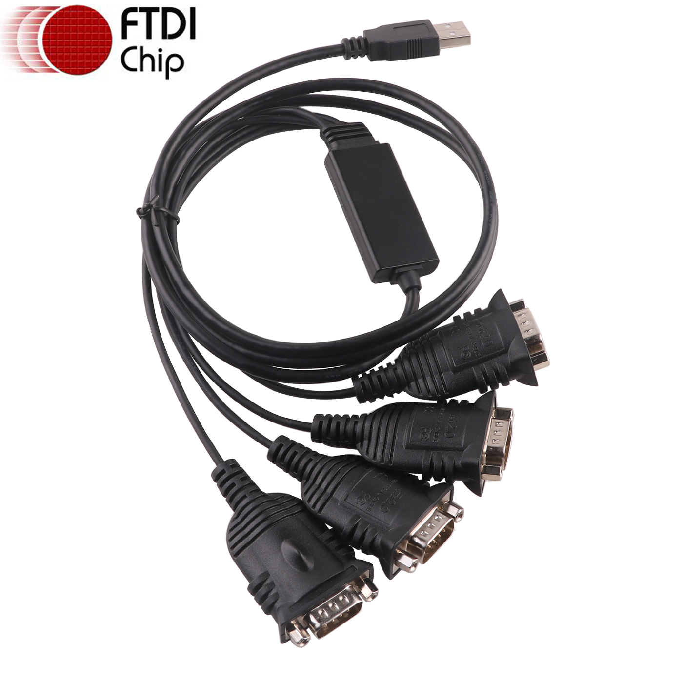 FTDI FT232RL USB to 4 Channels DB9 Male RS232 Serial Male Converter Programming Cable