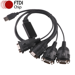 FTDI FT232RL USB to 4 Channels DB9 Male RS232 Serial Male Converter Programming Cable
