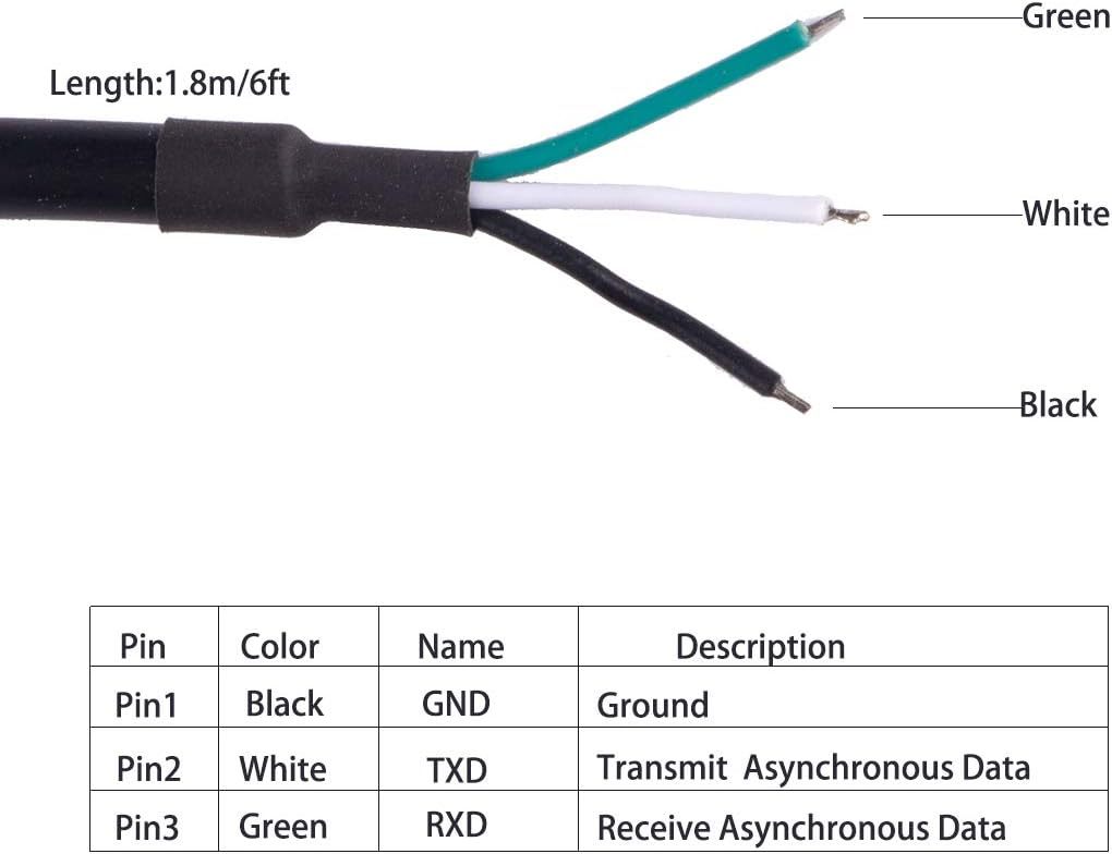 USB to 3.3V 5V TTL Serial Cable 3P Wire End WE UARL Convertor FTDI 3 Pins 3v3 5V FTDI FT232RNL