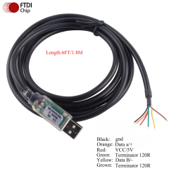 FTDI FT232RQ USB to RS485 Serial Converter Cable 6P FTDI Chip 6 Pins Wire End WE