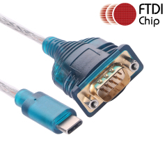 USB Typec Type-C to RS232 Serial Cable Converter PDA DB9 Male 9 Pin Adapter FTDI