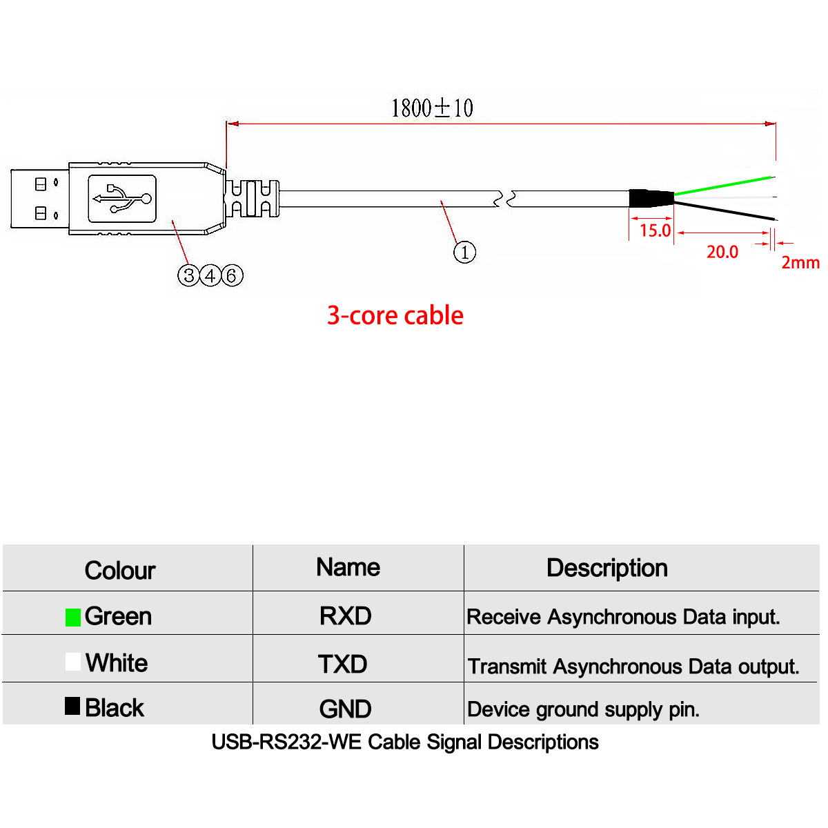 USB Serial Cable RS232 Converter 2.54mm Dupont Terminal 4 Pins FTDI FT232RNL 4P Adapter