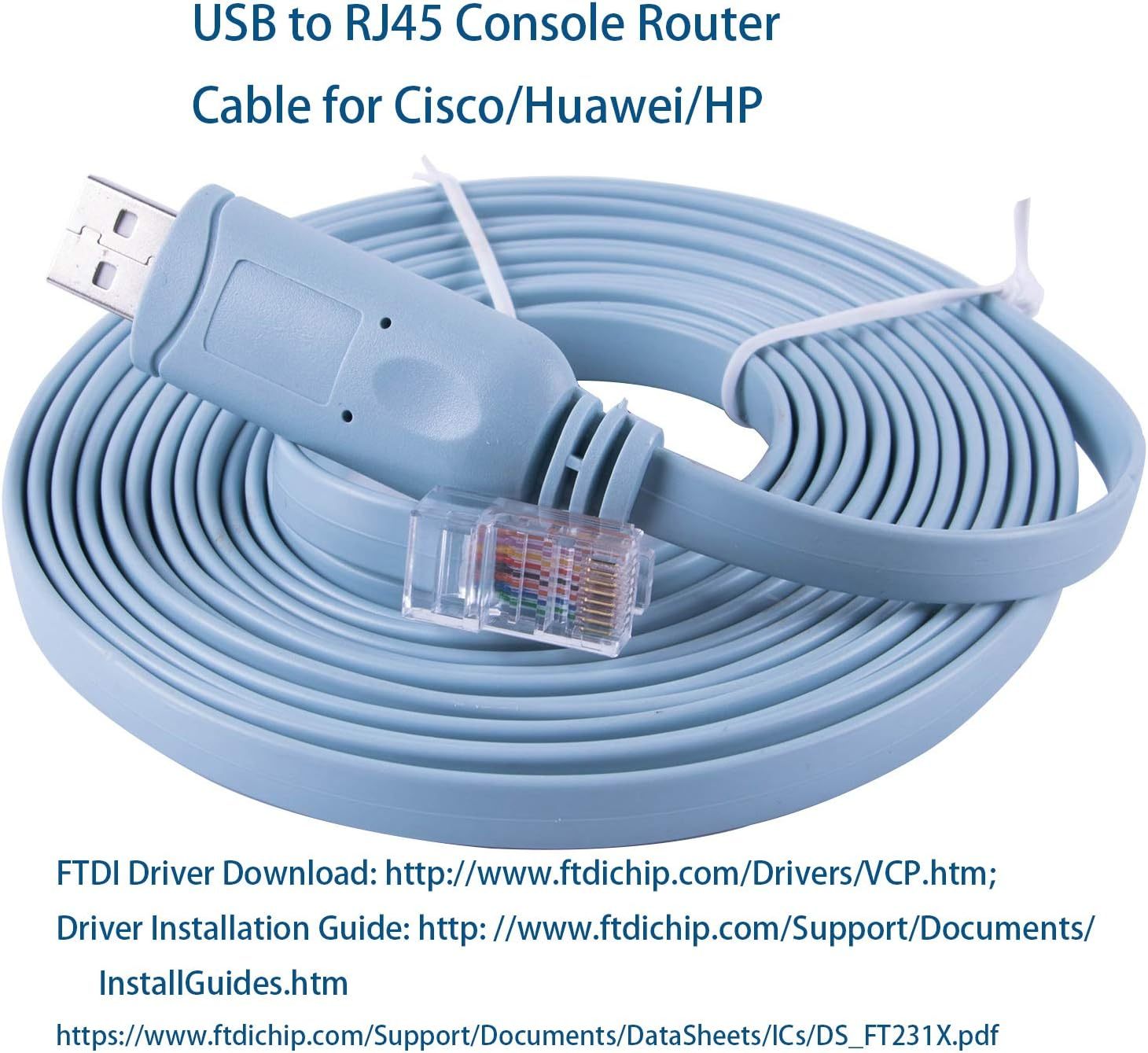 USB Console Cable for Cisco USB to RJ45 RS232 Serial Cable for Routers Switches and Firewall