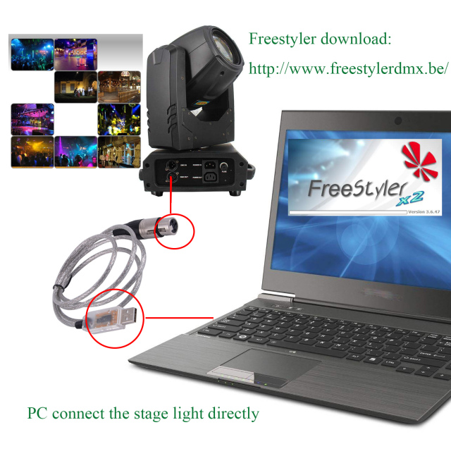 Stage Lighting Equipment Coniy for SGM Freestyler Downloadtroller Cable DMX Control Cable USB RS485 XLR DMX512 Cable
