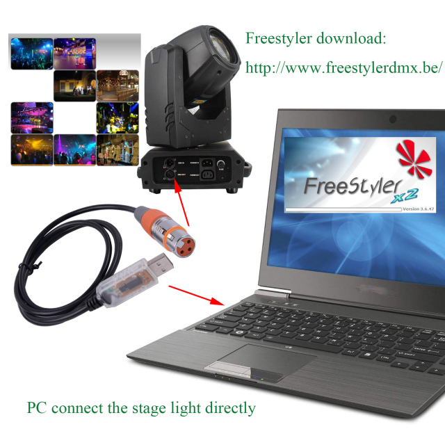 Stage Lighting Equipment Coniy for SGM Freestyler Downloadtroller Cable DMX Control Cable USB RS485 XLR DMX512 Cable