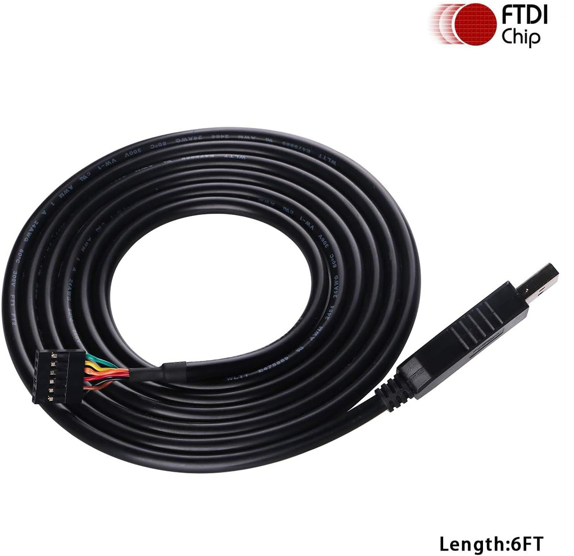USB to 3.3v 5v TTL Serial Cable 6P Dupont Header UART Converter FTDI 6 Pins 3V3 5V1.8m