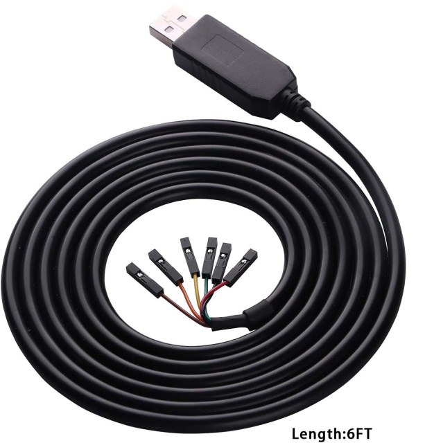USB to 3.3v TTL Serial Cable 6P Dupont Header UART Converter CP2102 6 Pins 3V3 1.8m