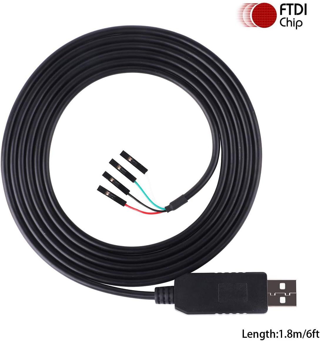 USB to 3.3V 5V TTL Serial Cable 4P Dupont Header UARL Converer FTDI 4 Pins 1.8m