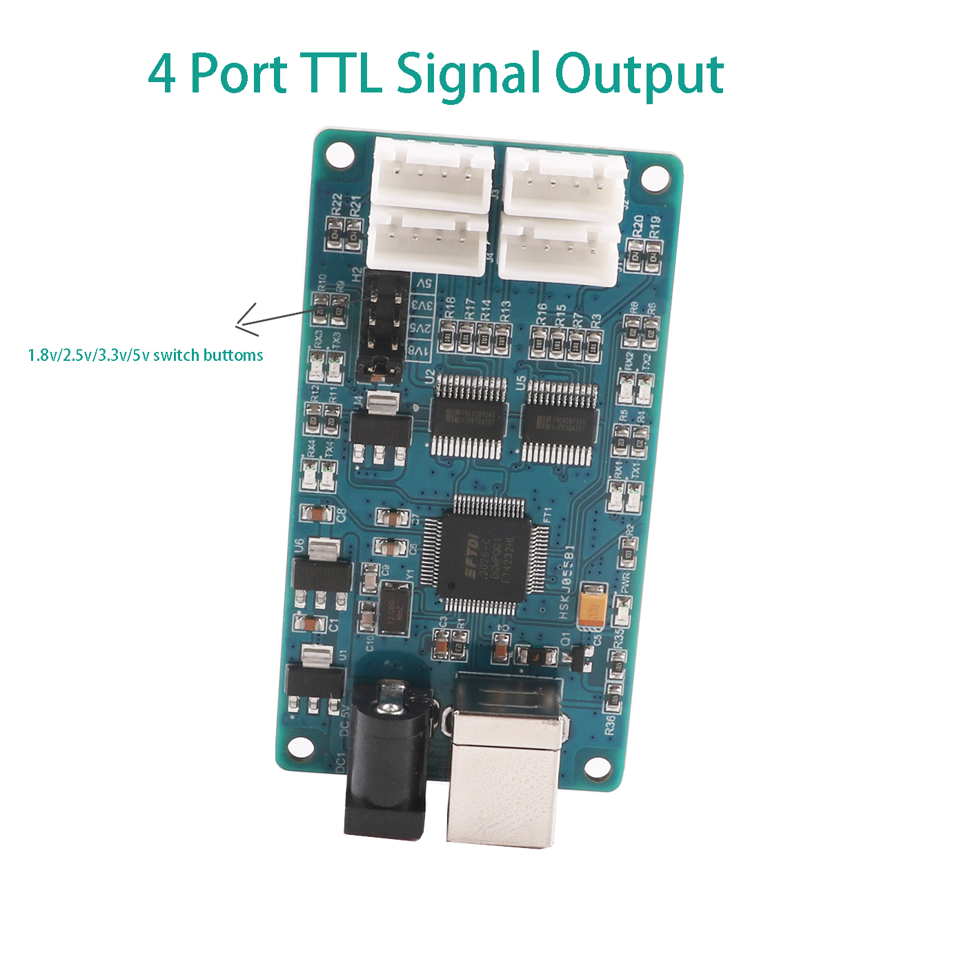 USB TTL Serial Cable 1.8V 3.3V 5V Multiple Ways 4 Ports Channels Converter Board Module Communication Adapter Dupont 4 Pins 4P