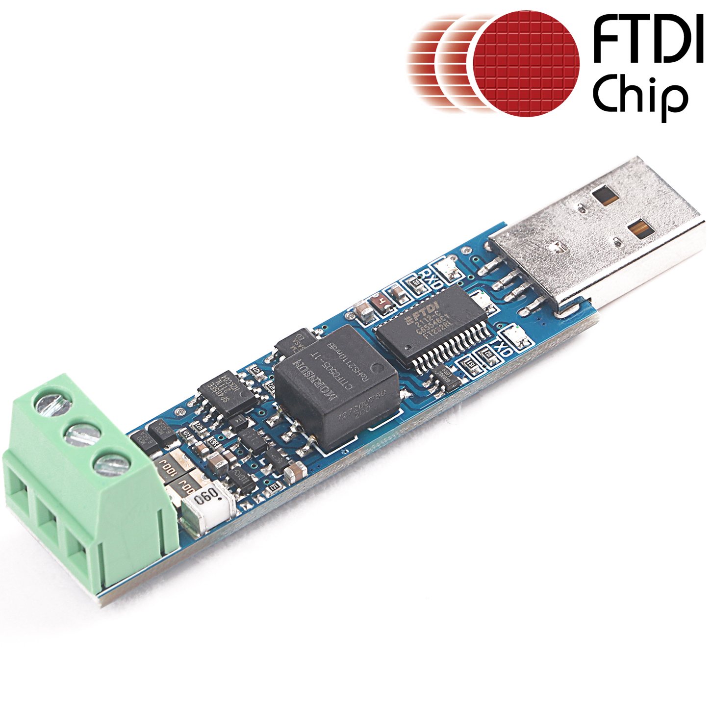 USB to RS485 Serial Converter Isolate Module 3P 3 Pins Screw Terminal Adapter for Win 11 10 Mac OS,Linux
