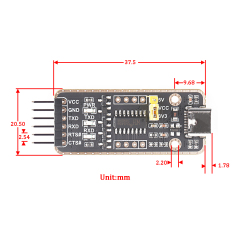 USB Type C TypeC USBC Female to TTL Serial Converter Dupont 3.3V 5V FTDI Board Mudel Cable 6 Pins 6P Uart Aadpter