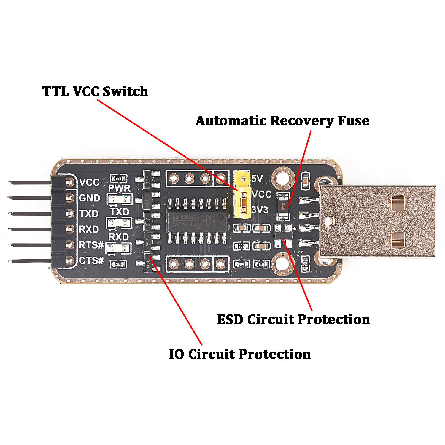 USB to TTL Serial Converter Dupont 3.3V 5V Board Mudel Cable 6 Pins 6P Uart Aadpter