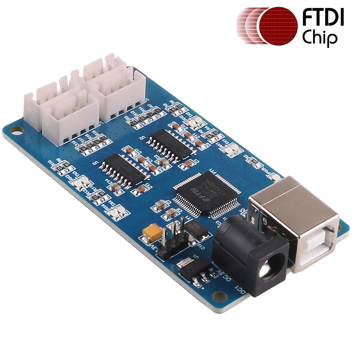 USB Serial Cable RS232 Multiplex Ways 4 Ports Channels Converter Board Module Communication Adapter Dupont Header 4 Pins 4P