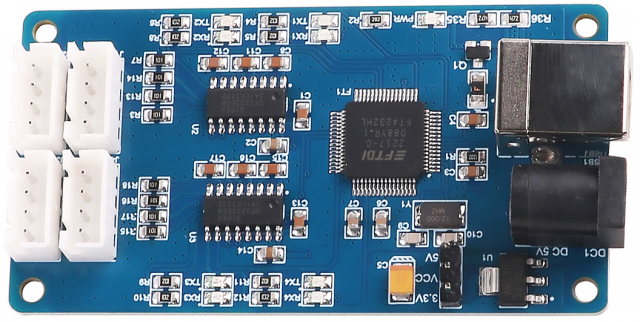 USB Serial Cable RS232 Multiplex Ways 4 Ports Channels Converter Board Module Communication Adapter Dupont Header 4 Pins 4P