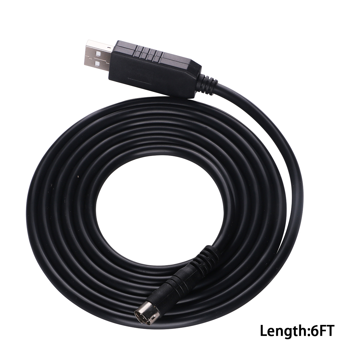 USB to 6-pin Mini Din RS232 Serial Communication Cable For LS XGB XBM XBC PLC to PC Control Download Cable