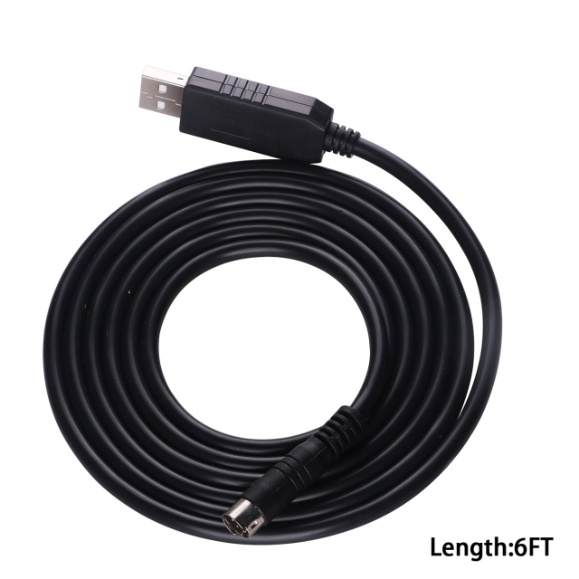 USB to 6-pin Mini Din RS232 Serial Communication Cable For LS XGB XBM XBC PLC to PC Control Download Cable