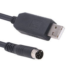 USB to 6-pin Mini Din RS232 Serial Communication Cable For LS XGB XBM XBC PLC to PC Control Download Cable