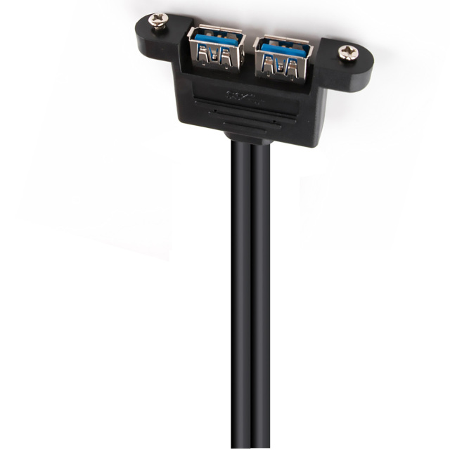 2 Ports USB 3.0 Female Back Panel To Motherboard 20pin Header Connector Cable Adapter With PCI Slot Plate Bracket 50cm