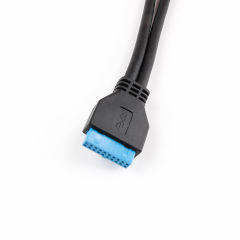 2 Ports USB 3.0 Female Back Panel To Motherboard 20pin Header Connector Cable Adapter With PCI Slot Plate Bracket 50cm