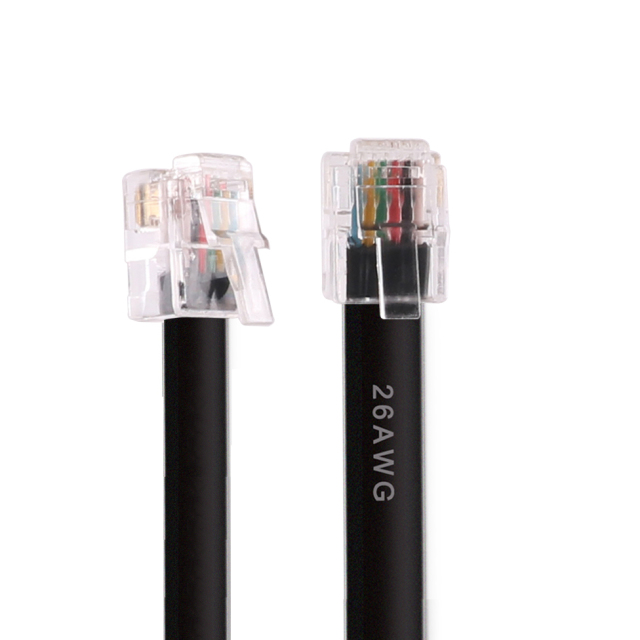 RJ11 RJ12 6P6C Data Cable, Male to Male Modular Data Cord Straight Wiring Pinout Telephone Handset Voice Extension Cable