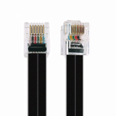 RJ11 RJ12 6P6C Data Cable, Male to Male Modular Data Cord Straight Wiring Pinout Telephone Handset Voice Extension Cable