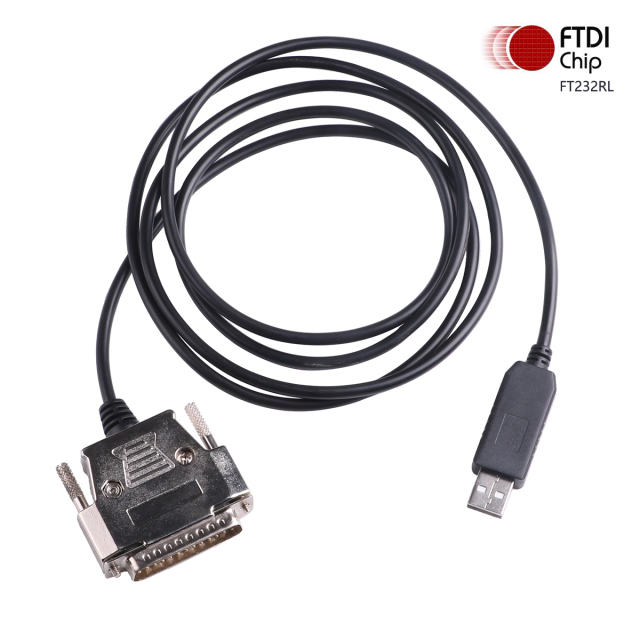 FTDI USB to DB25 Male RS232 Serial Converter Apdater Null Modem Crossover Printer Programming Cable for Epson TM-T88V Printer