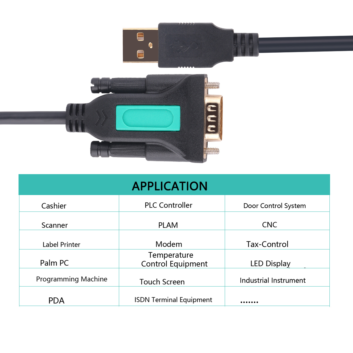 USB to RS232 Serial Cable FTDI PDA Standard DB9 Male 9 Pin 9P Adapter