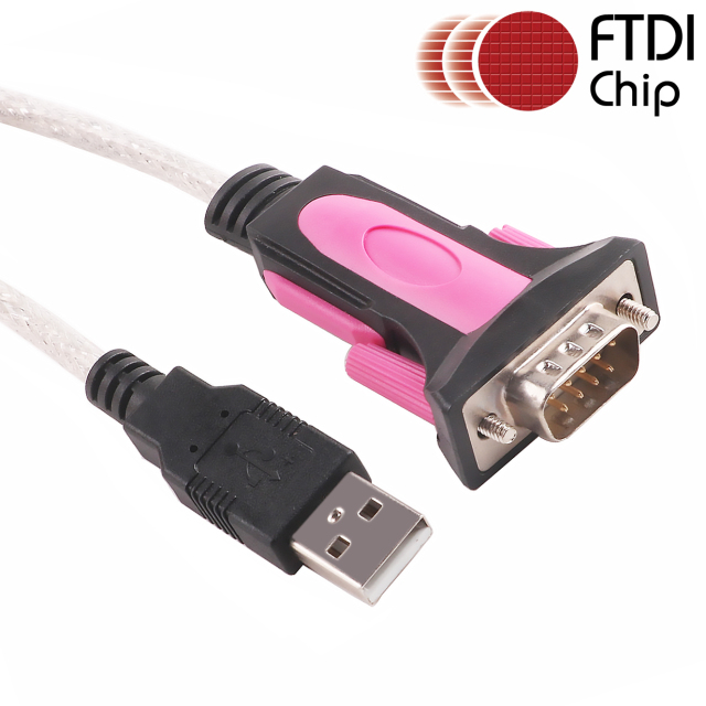 USB to RS232 Serial Cable Converter PDA DB9 Male 9 Pin Cable Adapter FTDI for Win 11 10 7 8.1 XP Vista Mac OS Linux