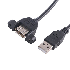 Panel- Mount USB 3.0 Extension Cable, 1ft/30cm USB 3.0 Male to Female with Screw Hole Panel Mount Adapter External Cable