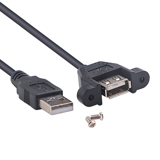 Panel- Mount USB 3.0 Extension Cable, 1ft/30cm USB 3.0 Male to Female with Screw Hole Panel Mount Adapter External Cable