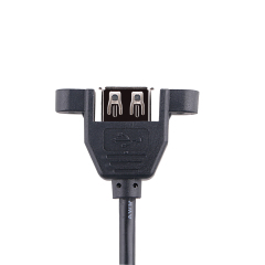 Panel- Mount USB 3.0 Extension Cable, 1ft/30cm USB 3.0 Male to Female with Screw Hole Panel Mount Adapter External Cable