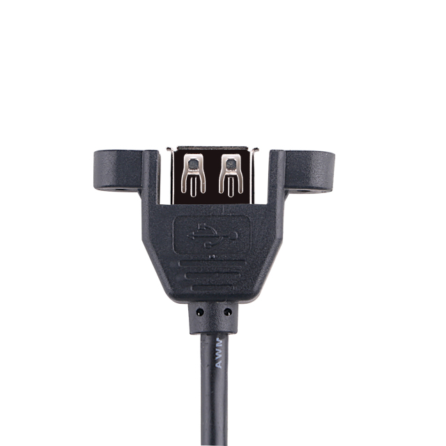 Panel- Mount USB 3.0 Extension Cable, 1ft/30cm USB 3.0 Male to Female with Screw Hole Panel Mount Adapter External Cable