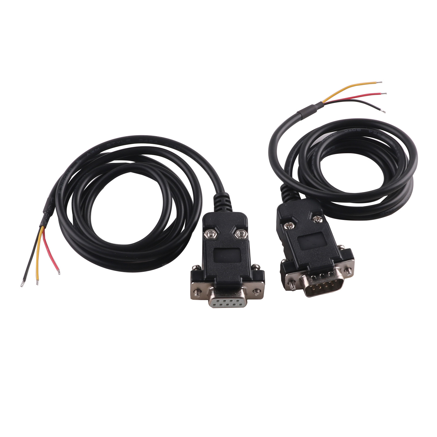 DB9 D-Sub 9 Pin Male/Female RS232 to Wire End Serial Adapter Converter 3 Pins 3P Cable