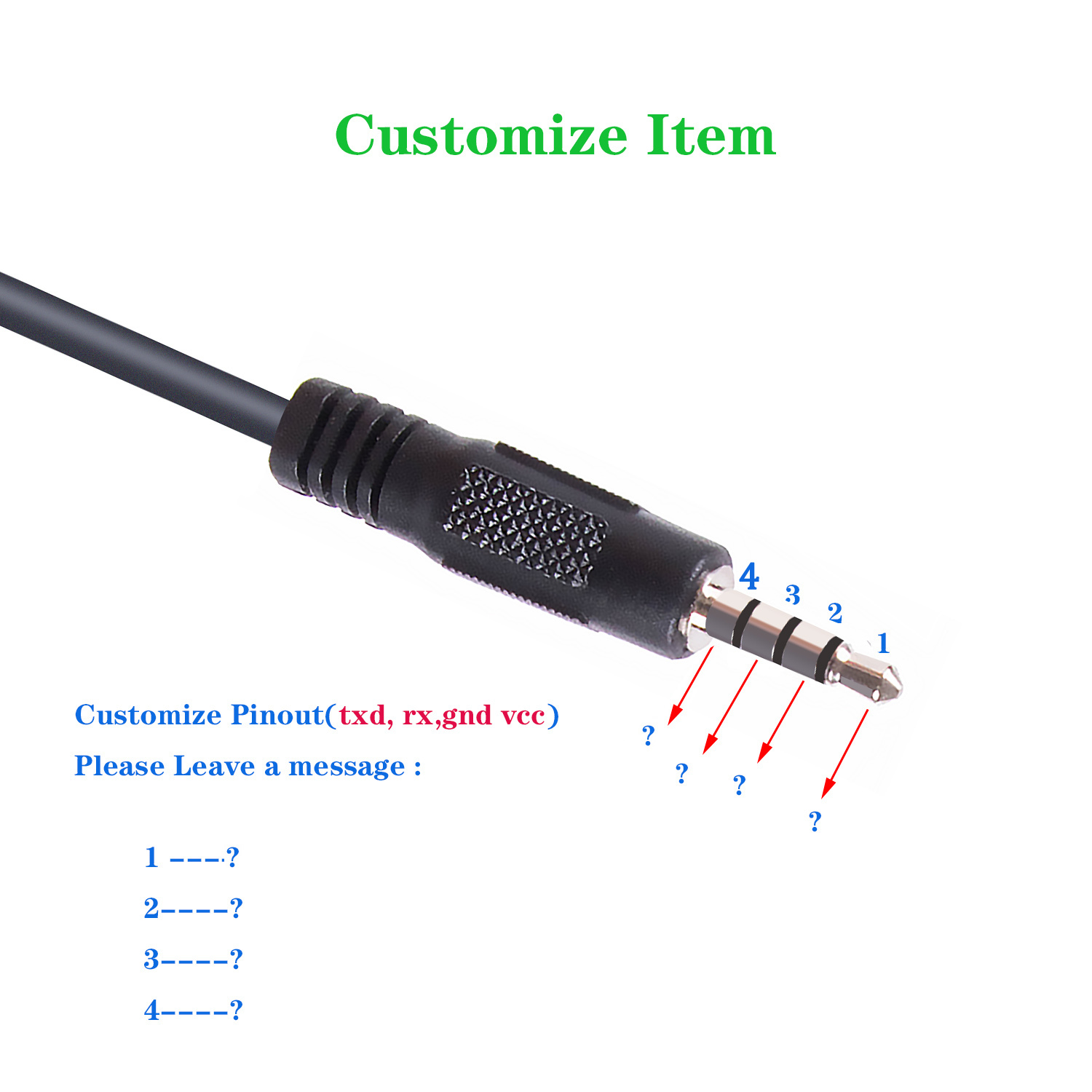 USB to 3.5mm Stereo Audio Jack TRRS RS232 Serial Adapter Converter Cable With 4P TX RX GND VCC CP2102 for Win 11 10 8 Mac OS