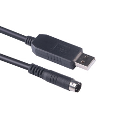 PLC Micrologix Cable,USB Interface Compatible PLC Micrologix 1000 1200 1400 Series with USB-1761-CBL-PM02 8 Pin Round Aapater,