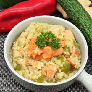 Quinoa Risotto with Zucchini and Salmon