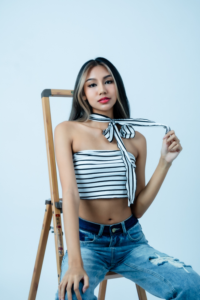 Natrada Striped Halter Crop Top