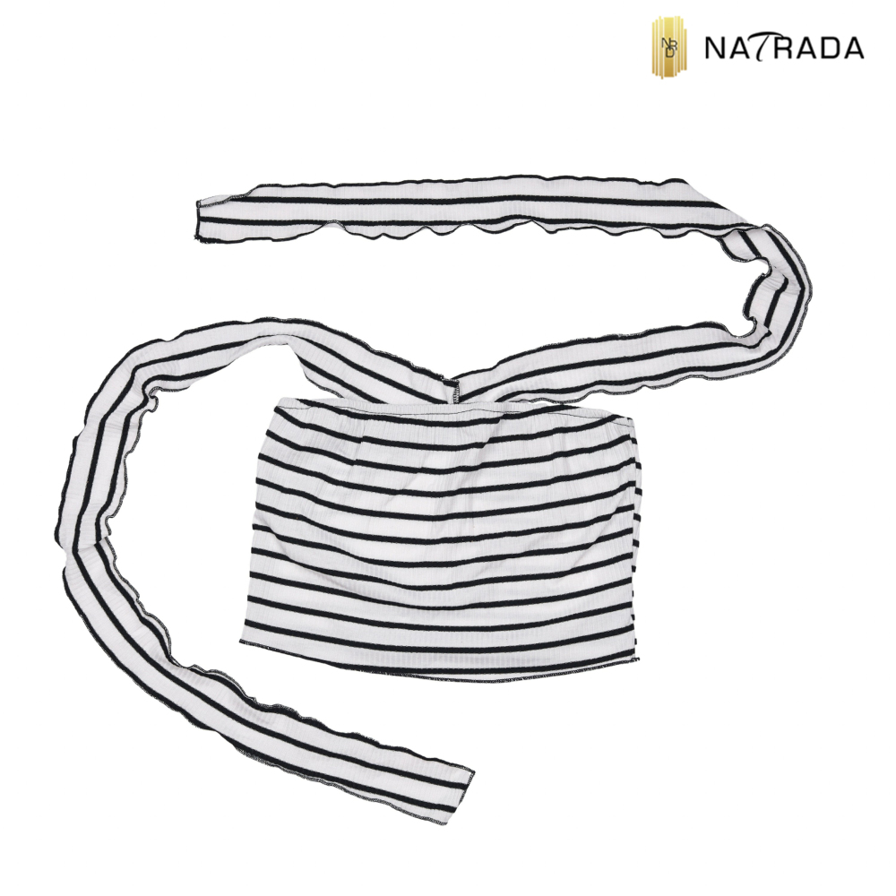 Natrada Striped Halter Crop Top