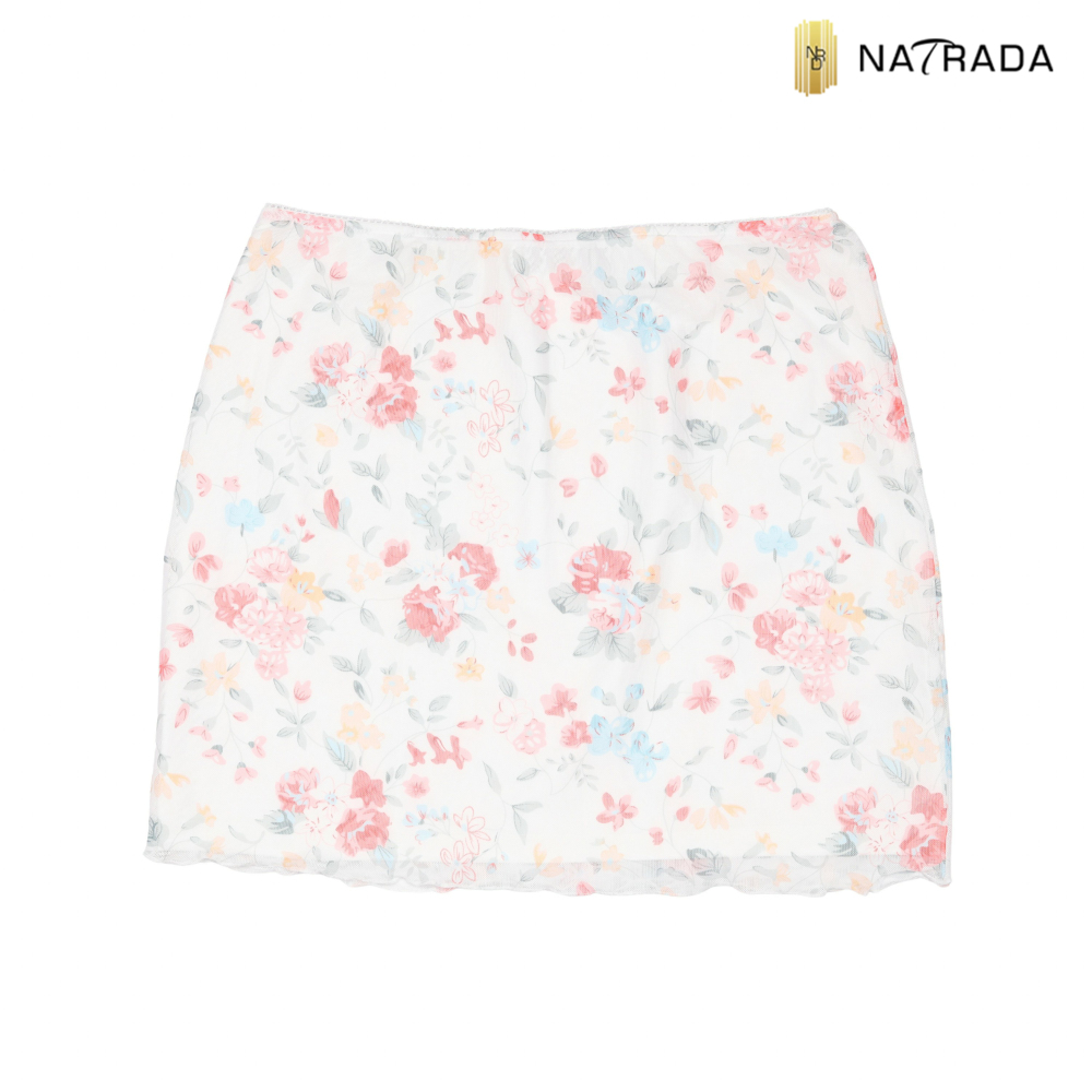 Natrada Floral Mini Skirt | White