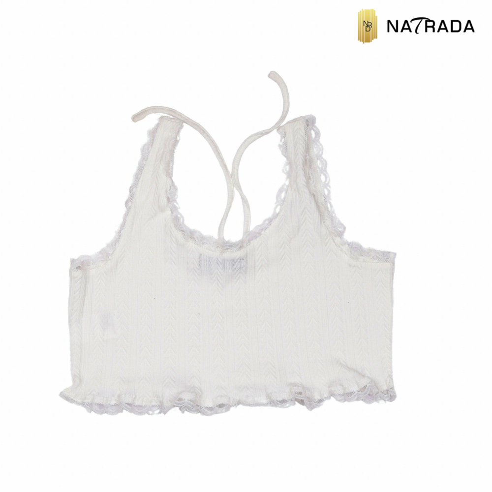 Natrada Camisole Sleeveless Crop Top | White